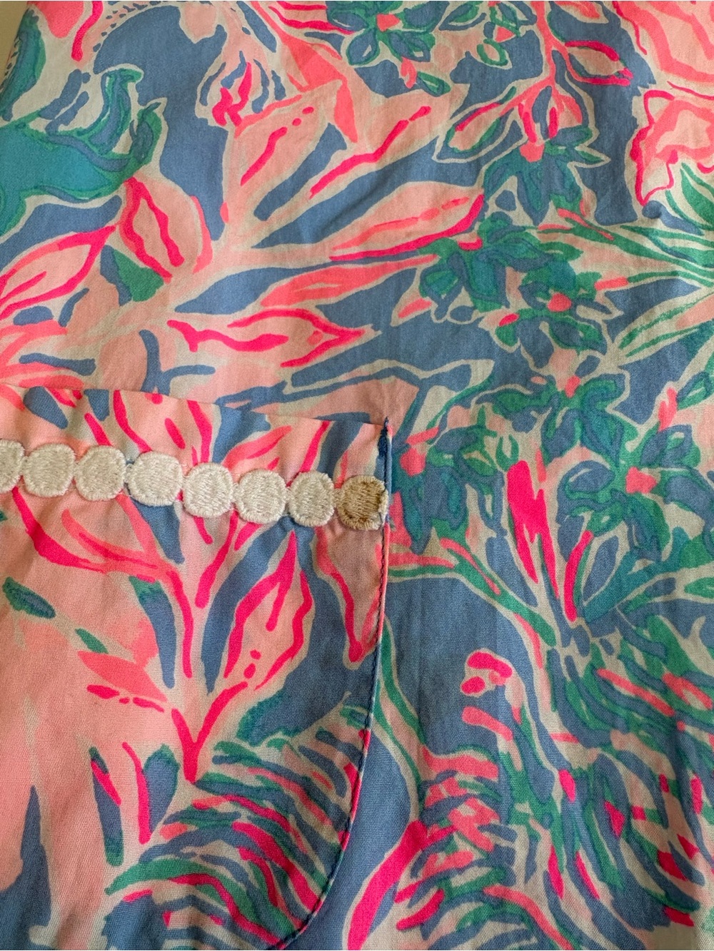 Lilly Pulitzer Girls Classic Shift Dress Pink Blue Size 7 - Picture 9 of 9
